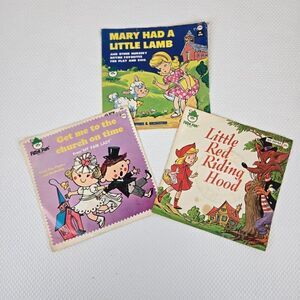 Vintage Peter Pan Records 45 RPM Lot Little Red Riding Hood Mary Had A Little La